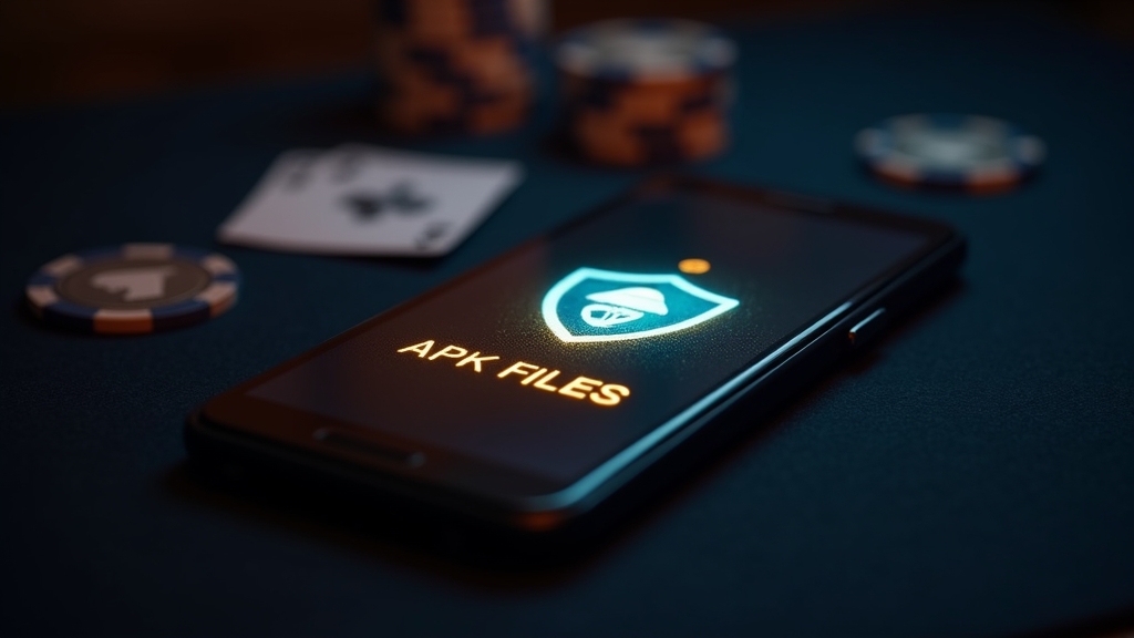 Telefono Android con installazione APK e grafica di sicurezza