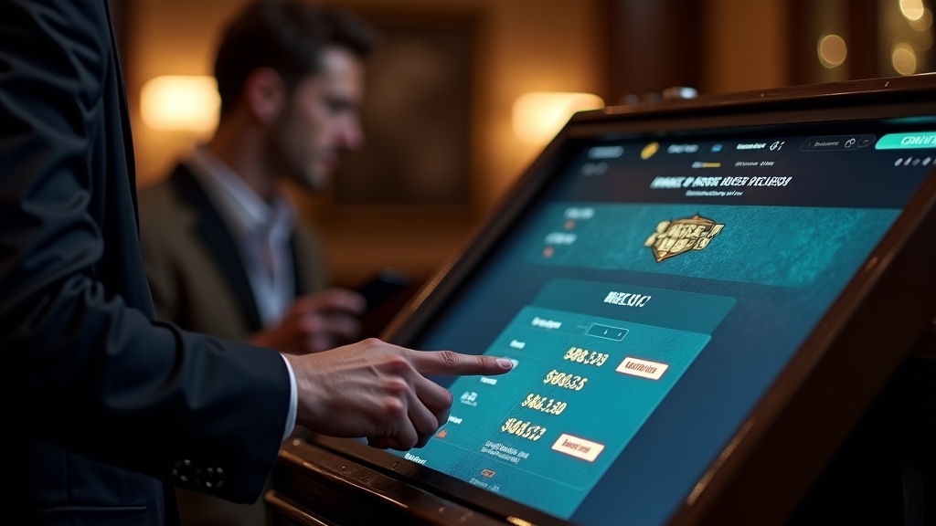 Schermata di cassa con richiesta di prelievo in revisione in un casino oscuro